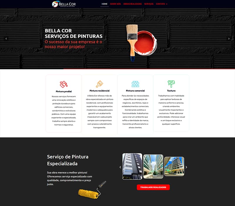 Capa do projeto Bella Cor Serviços