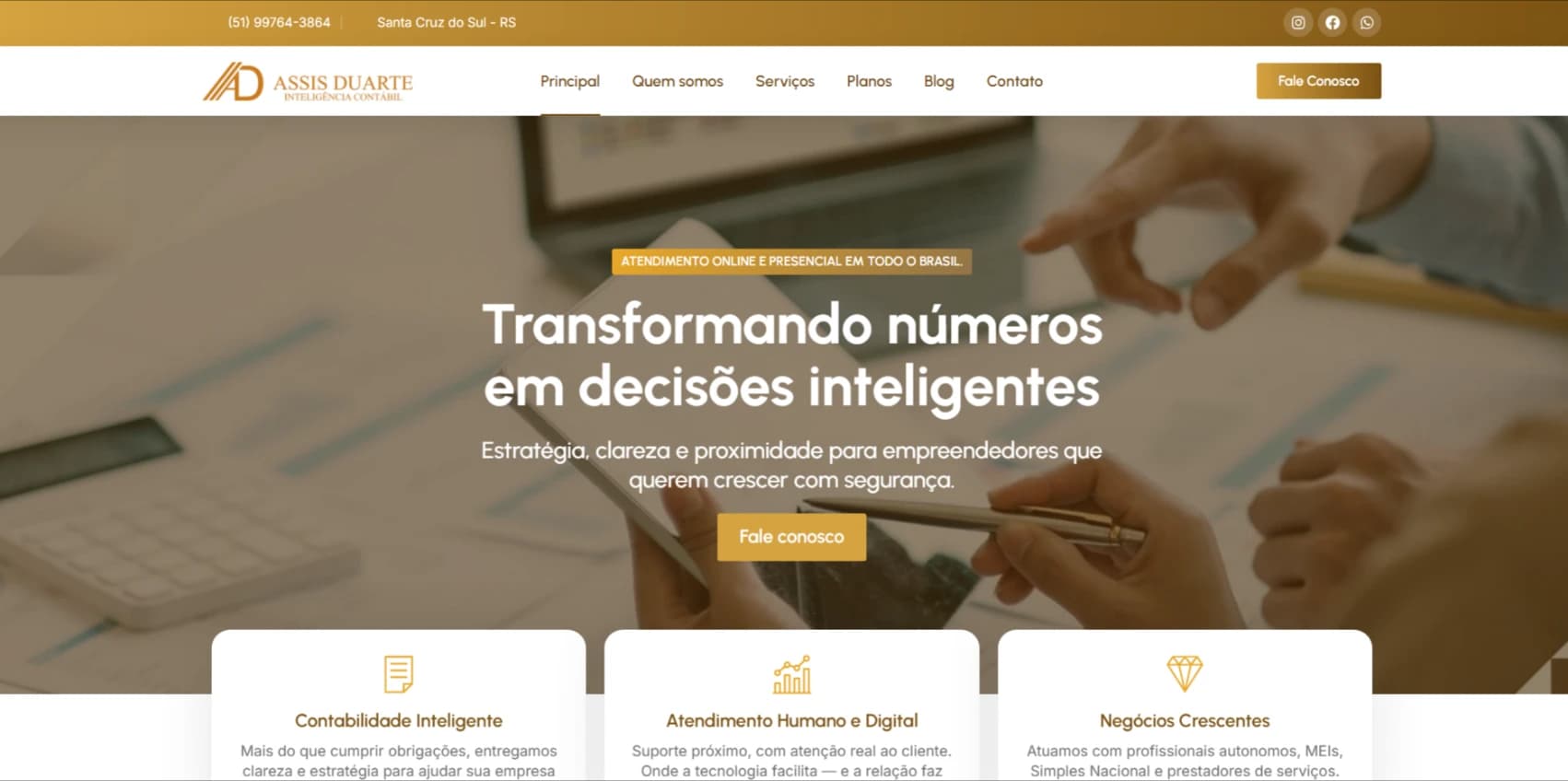 Capa do projeto AD Contábil — presença digital profissional