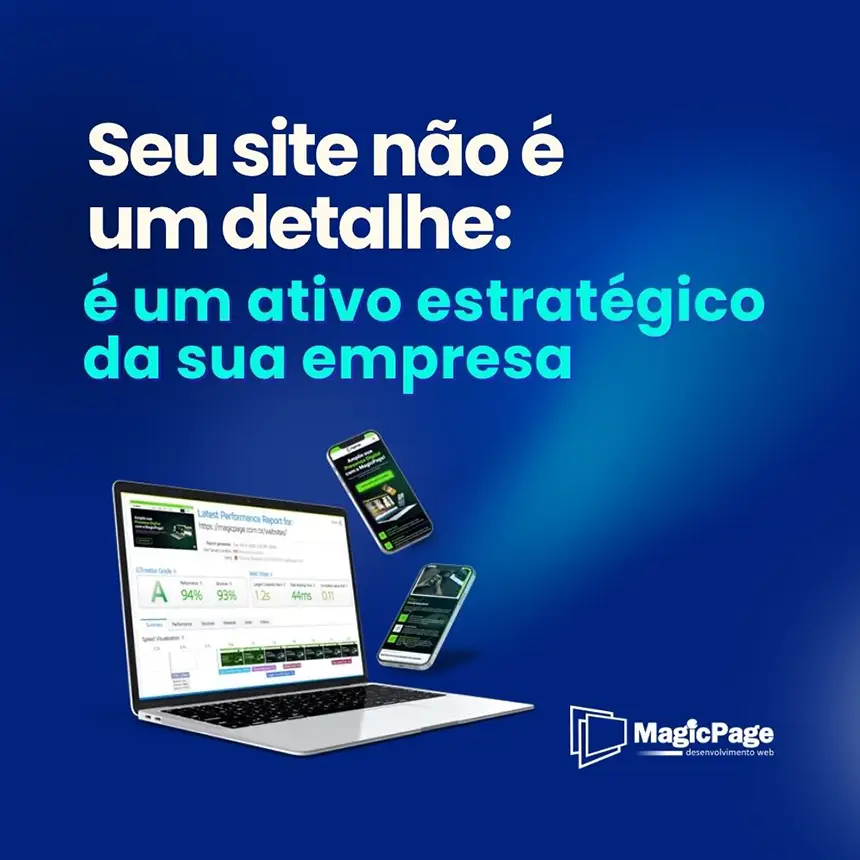 Empresário avaliando a presença digital da empresa como um ativo estratégico de crescimento — MagicPage, criação de sites em Santa Cruz do Sul