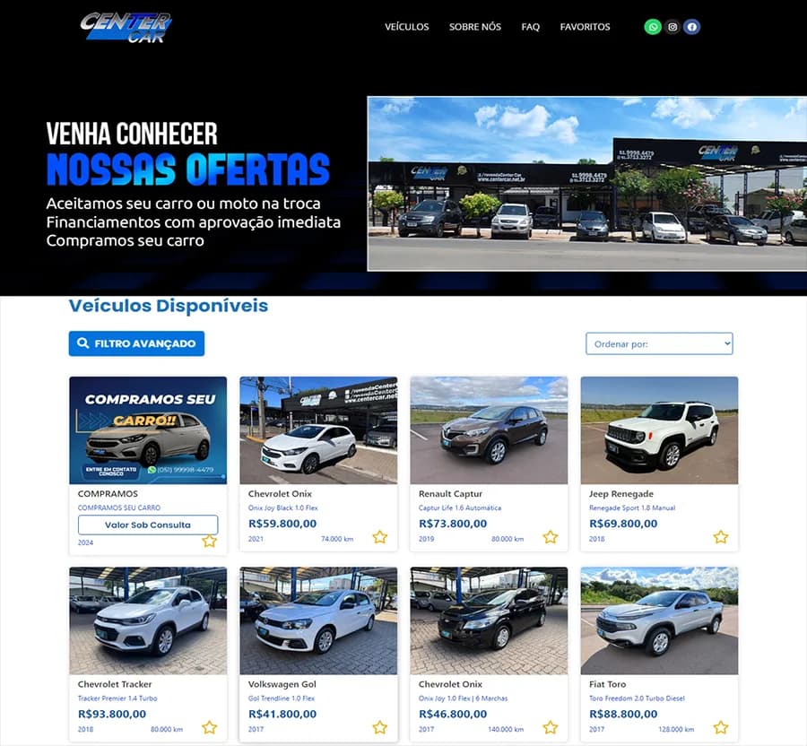 Capa do projeto Center Car