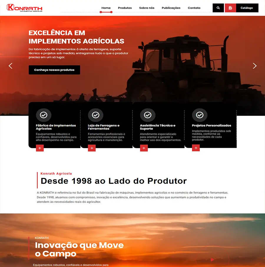 Capa do projeto Konrath Agrícolas