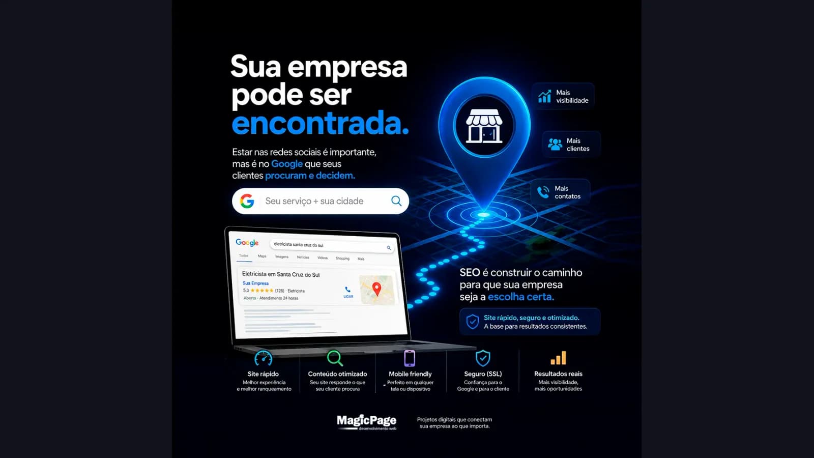 Empresário avaliando como melhorar a presença digital da sua empresa no Google Empresário avaliando como melhorar a presença digital da sua empresa no Google